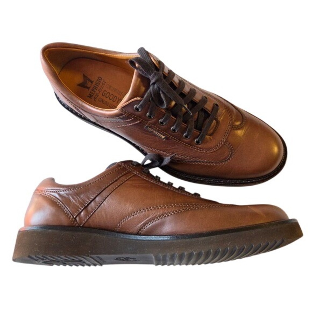Mephisto Air-Relax Brown Leather Goodyear Welt Walking Shoes Mens US 11.5 EUR 11